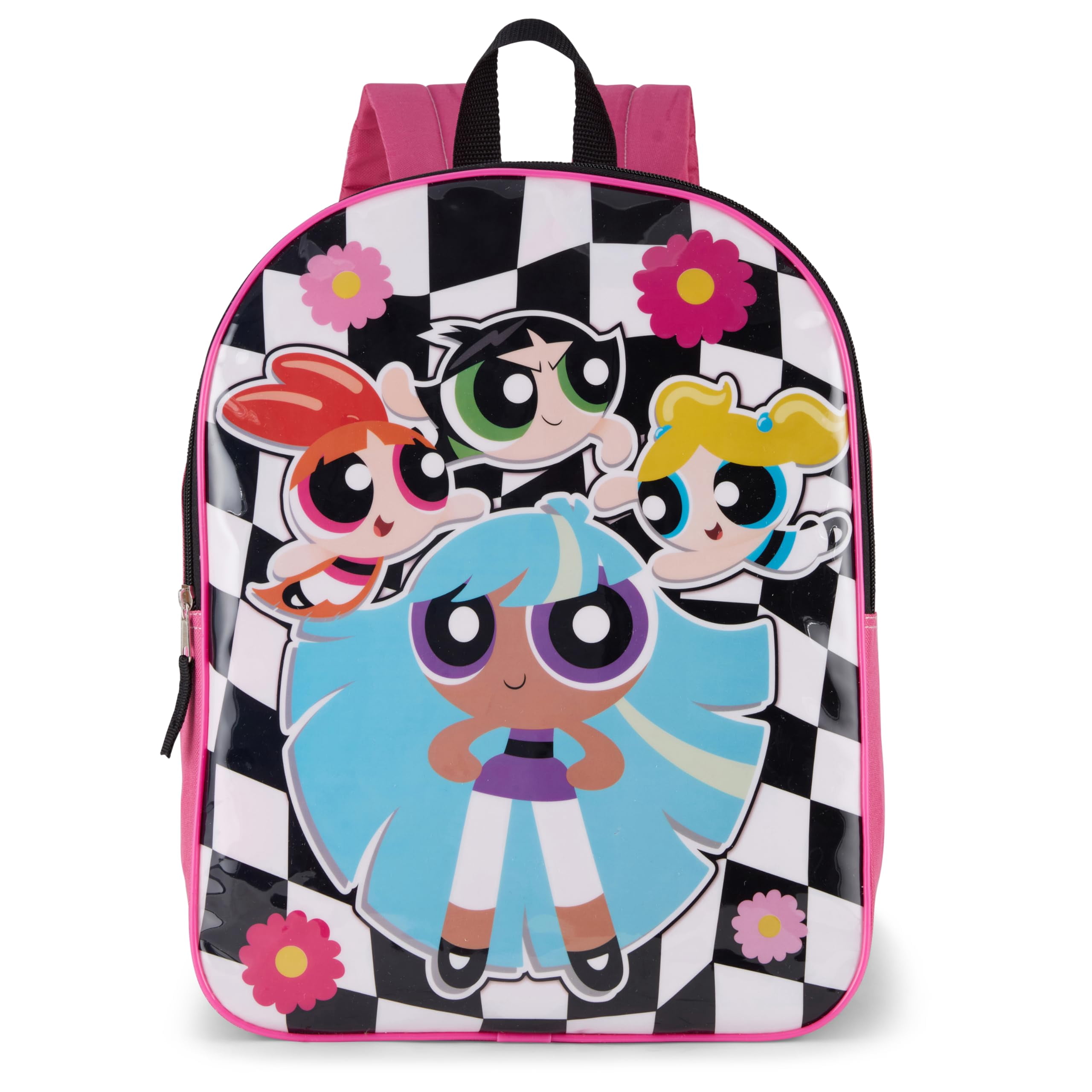 Powerpuff Girls Sac à Dos pour Filles 15 / Mignon Powerpuff Girls Sac à Livres pour Enfants / Bretelles Rembourrées et Grand Compartiment à Glissière / Powerpuff Girls Fournitures de Rentrée