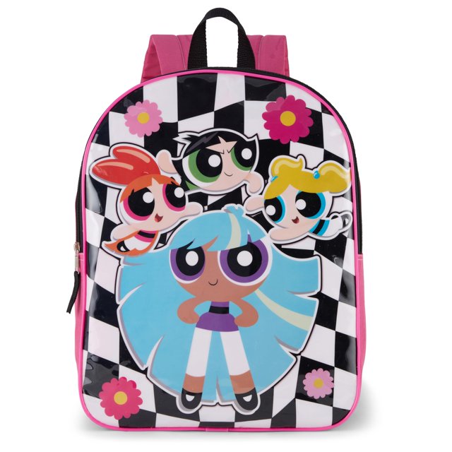 Powerpuff Girls Sac à Dos pour Girls 15” Sac à Dos Mignon Powerpuff Girls pour Enfants Bretelles Rembourrées & Grand Compartiment Zippé Fournitures de Rentrée Powerpuff Girls