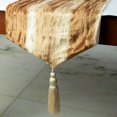 thumbnail image 3 of La maisonCentric décoratif or Ombre Treasure Table Runner 14 x 48 pouces écrasé velours & Tassles style moderne velours tissu Ombre Pattern Table Runner, 3 of 3