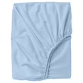 thumbnail image 1 of 21" Extra Deep Pockets Fitted Sheet Only - Queen Size, Light Blue Color 300-Thread-Count Egyptian Cotton 1-PC Bottom Fitted Sheet, 1 of 7