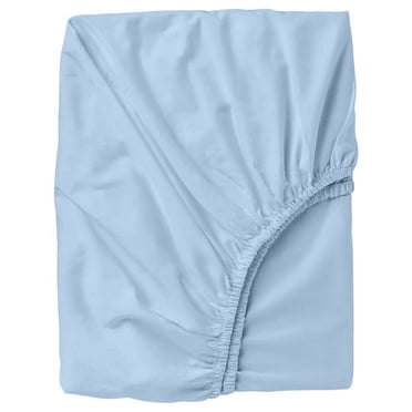 21" Extra Deep Pockets Fitted Sheet Only - Queen Size, Light Blue Color 300-Thread-Count Egyptian Cotton 1-PC Bottom Fitted Sheet