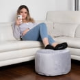 thumbnail image 2 of Belgique Grey Velvet Pouf Ottoman – Floor Cushion, Soft Polystyrene Bean Bag Footstool, Durable & Lightweight Accent for Living Room or Office, 2 of 6
