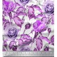 thumbnail image 1 of Soimoi Rayon Fabric Leaves & Rose Flower Print Fabric by The Yard 56 Inch Wide, 1 of 3