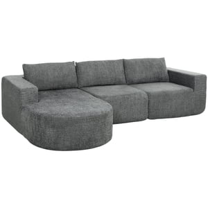 HOMCOM Canapé sectionnel modulaire avec la chaise L en forme de nuage Couch Gris foncé