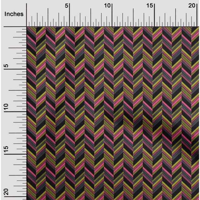 oneOone Georgette Viscose Fabric Herringbone Geometric Print Fabric BTY 42 Inch Wide