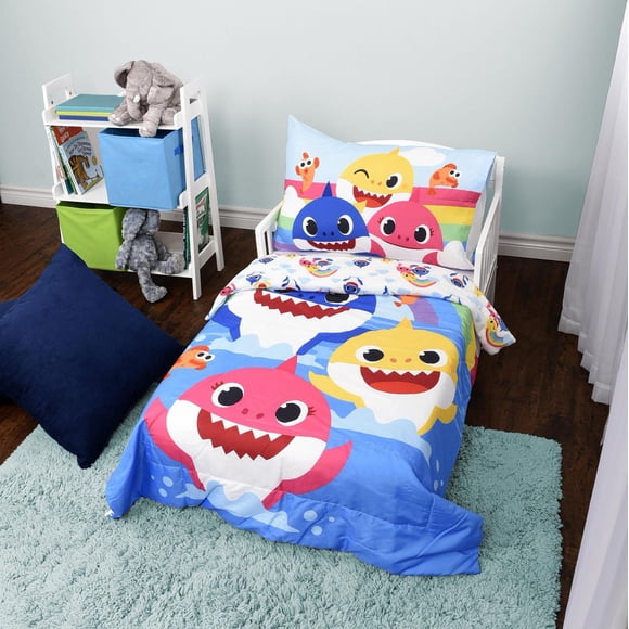 Baby Shark 2 Piece Toddler Bedding Set including Comforter and Pillowcase
