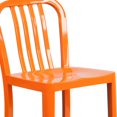 thumbnail image 3 of Commercial Grade 2 Pack 24" High Orange Metal Indoor-Outdoor Counter Height Stool with Vertical Slat Back, 3 of 9