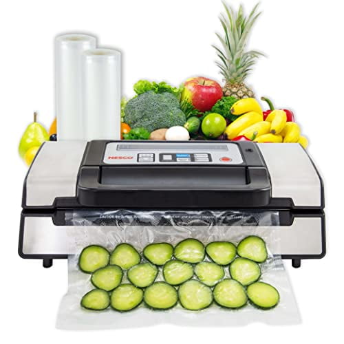 Nesco Deluxe Food VS-12 Scelleuse sous Vide, 130 Watts, Kit Sacs & Couvercle de Visualisation, Compact, Argent