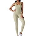 thumbnail image 1 of AherBiu Workout Bodysuits for Women Sleeveless Square Neck Ribbed Slim Yoga Jumpsuits Joggers Rompers, 1 of 6