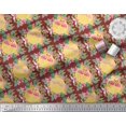 thumbnail image 1 of Soimoi Red Velvet Fabric Flamingo & Bird Print Fabric by the Yard 60 Inch Wide, 1 of 5