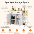 thumbnail image 4 of Royalbelle Rolling Kitchen Island,Kitchen Island Cart on Wheels with Drop Leaf and Storage,2 Cabinets,2 Drawers,3-Tier Spice Racks & Towel Holder,Movable Kitchen Island Table for Dining Room,White, 4 of 9