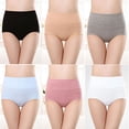 thumbnail image 2 of Plebaso Womens High Waisted Cotton Underwear Full Coverage Ladies Panties Multipack Regular and Plus Size, 2 of 3