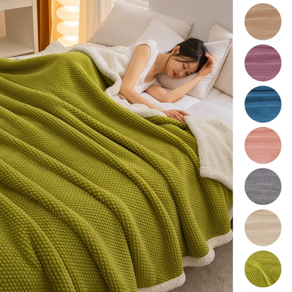 Yatlte Cotton Blankets Queen Size for Bed - Breathable and Soft, Thick Cozy Waffle Weave Christmas Blanket Gift for Women, Pageant Green, 90x78 Inches