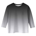 thumbnail image 3 of WEIYLL T-Shirts pour Filles à Imprimé Dégradé, Col Rond Polyvalent, Manches 3/4, Hauts Décontractés de Sport pour 11-12 Ans, 3 of 4
