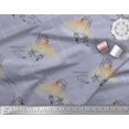 thumbnail image 3 of Soimoi Green polyester Crepe Fabric Stripe & Paisley Printed Fabric 1 Yard 52 Inch Wide, 3 of 3