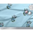 thumbnail image 2 of Soimoi Polyester Crepe Fabric Leaves & Floral Block Print Fabric by Yard 52 Inch Wide, 2 of 3