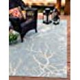 thumbnail image 3 of Unique Loom Botanical Collection Tapis Intérieur et Extérieur Abstrait Pictural Transitionnel, 9 x 12 Pieds, Bleu Clair / Beige, 3 of 10