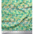 thumbnail image 1 of Soimoi Blue polyester Crepe Fabric Floral Printed Fabric 1 Yard 52 Inch Wide, 1 of 3