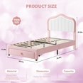 thumbnail image 2 of Eastvita Twin-Size Platform Bed Frame for Twin Upholstered Bed with Storage Drawer/Smart LED Headboard/Wooden Slats Support/No Box Spring Needed/Easy Assembly - Pink/White, 2 of 6