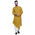 thumbnail image 2 of Atasi Kurta-Chemise pour Homme en Coton Flex, Uni, Col Rond, Tenue Festive de Designer, 2 of 7