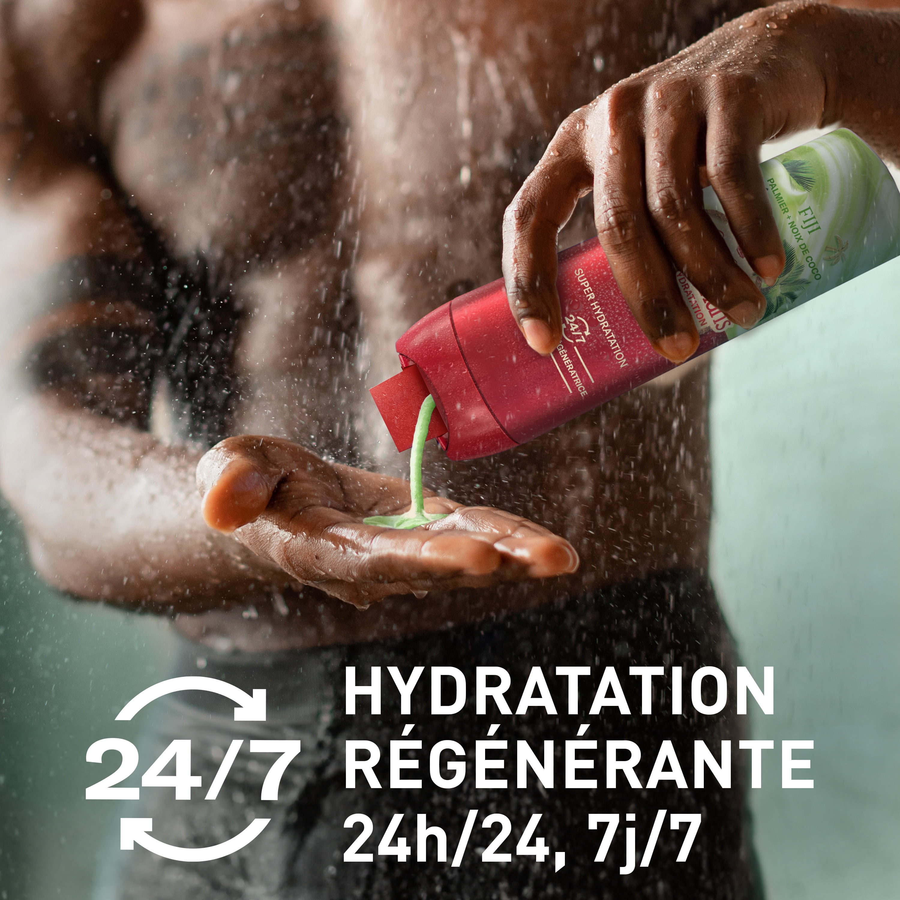 Nettoyant pour le corps pour hommes Old Spice Super Hydratation, Fiji avec palmier et noix de coco, hydratation régénératrice 24 heures sur 24, 7 jours sur 7, 591 mL (20 oz)