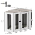 thumbnail image 3 of PawHut Dog Crate Furniture, 41 Inch Corner Design with Cushion for M Dogs, 3 of 10