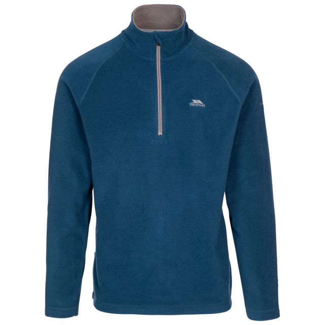 Trespass Mens Casual Fleece Top Blackford - Anti Pilling, 1/2 Zip Neck, Contrast Inner Collar, Contrast Neck Tape, Knitted, 100% Polyester
