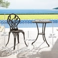 thumbnail image 3 of Outsunny 3 Pieces Patio Bistro Set for Balcony, Bronze, 3 of 10