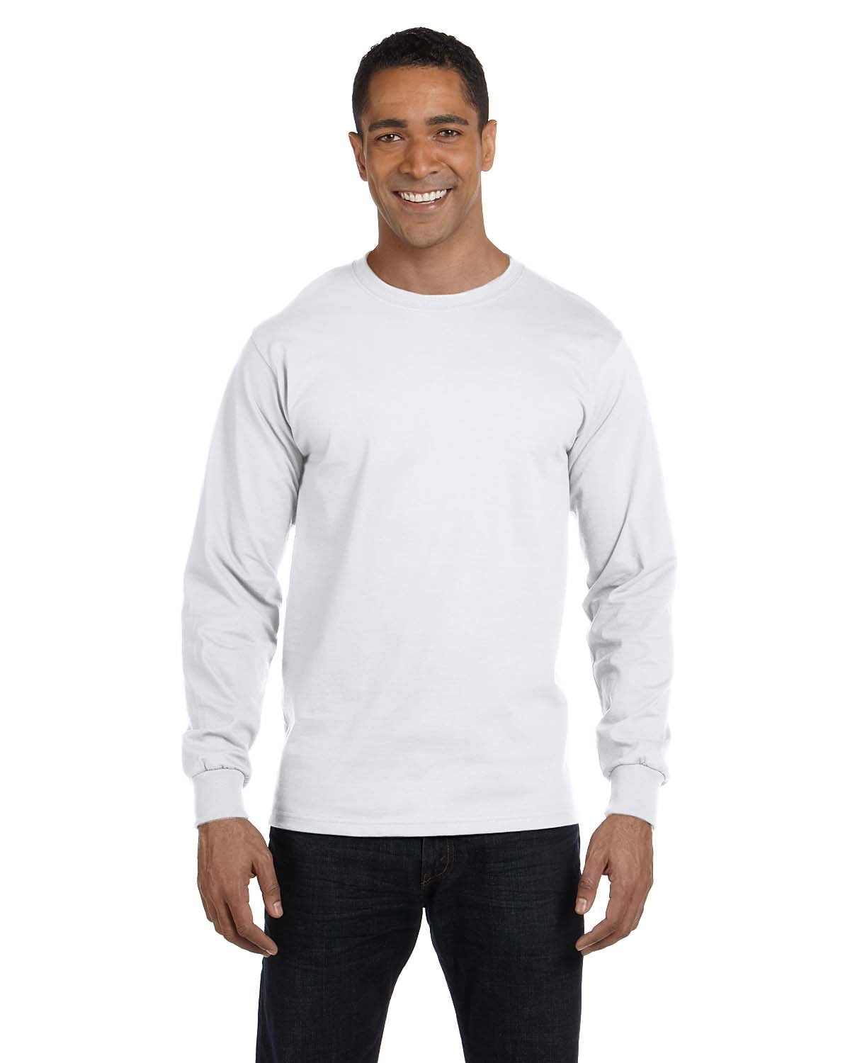 Hanes Hommes 6.1 oz. Manches Longues Beefy-T(5186)-Blanc-2TG