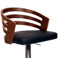 thumbnail image 3 of Armen Living Adele Tabouret de Bar Pivotant Moderne en Similicuir Noir, 3 of 5
