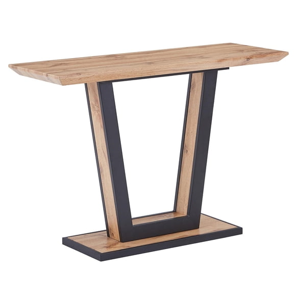 Moderne MDF et Métal Console - Naturel et Noir