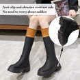 thumbnail image 2 of Bottes à Plateforme Hauteur Genou pour Femmes Talon Épais Bout Rond Antidérapantes Mode Hiver en Cuir, 2 of 6