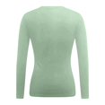 thumbnail image 4 of WEIYLL T-Shirt Basique à Manches Longues et Col Rond pour Femme, Décontracté, Confortable, Tenue de Tous les Jours, Couleur Unie, Polyvalent, Vert Pâle, 4 of 5