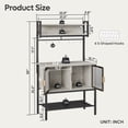 thumbnail image 2 of Bestier 5 Tier Kitchen Bakers Rack with Storage Cabinet, 59" kitchen shelf Microwave Stand for Kitchen Living Room, Grey, 2 of 6