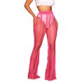 thumbnail image 1 of Kmbangi Femmes Évider Mesh Beach Pants Voir à Travers Fishnet Cover-up Pantalon Bikini Bas Rave Beachwear, 1 of 9