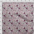 thumbnail image 4 of oneOone Velvet Dark Magenta Fabric Floral Retro Craft Projects Decor Fabric Printed By The Yard 58 Inch Wide, 4 of 5