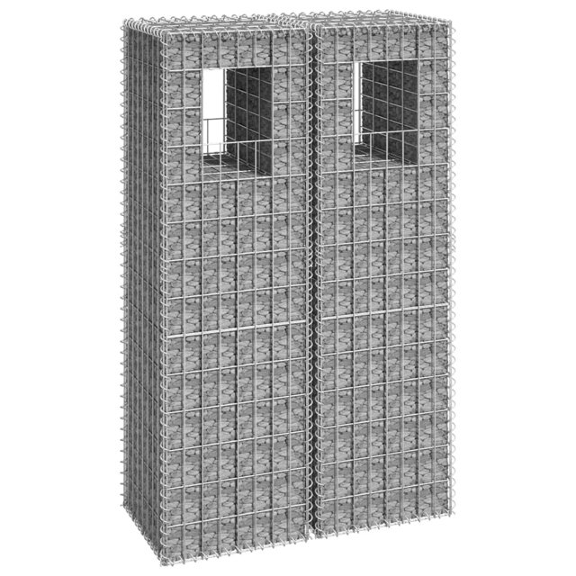 vidaXL Gabion Poteaux de Panier 2 Pcs 40x40x140 cm Fer