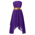 thumbnail image 2 of Ocealan Robe de Danse Sans Manches Métallique pour Filles, Ourlet Irrégulier, Violet 6, 2 of 5