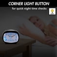thumbnail image 3 of Aspen Analog Alarm Clock with Snooze & Blue LED Lighted Numbers - No Ticking Sound & Easy-to-Read Desk & Bedside Alarm Clock - Battery Operated, Retro Clock - Rectangle - Grey, 3 of 7