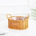 thumbnail image 1 of TopLLC Imitation Rattan Flower Basket Woven Flower Pot Double Ear Oval Storage Basket Flower Arrangement Gift Basket Home Storage Weaved storage basket, 1 of 6