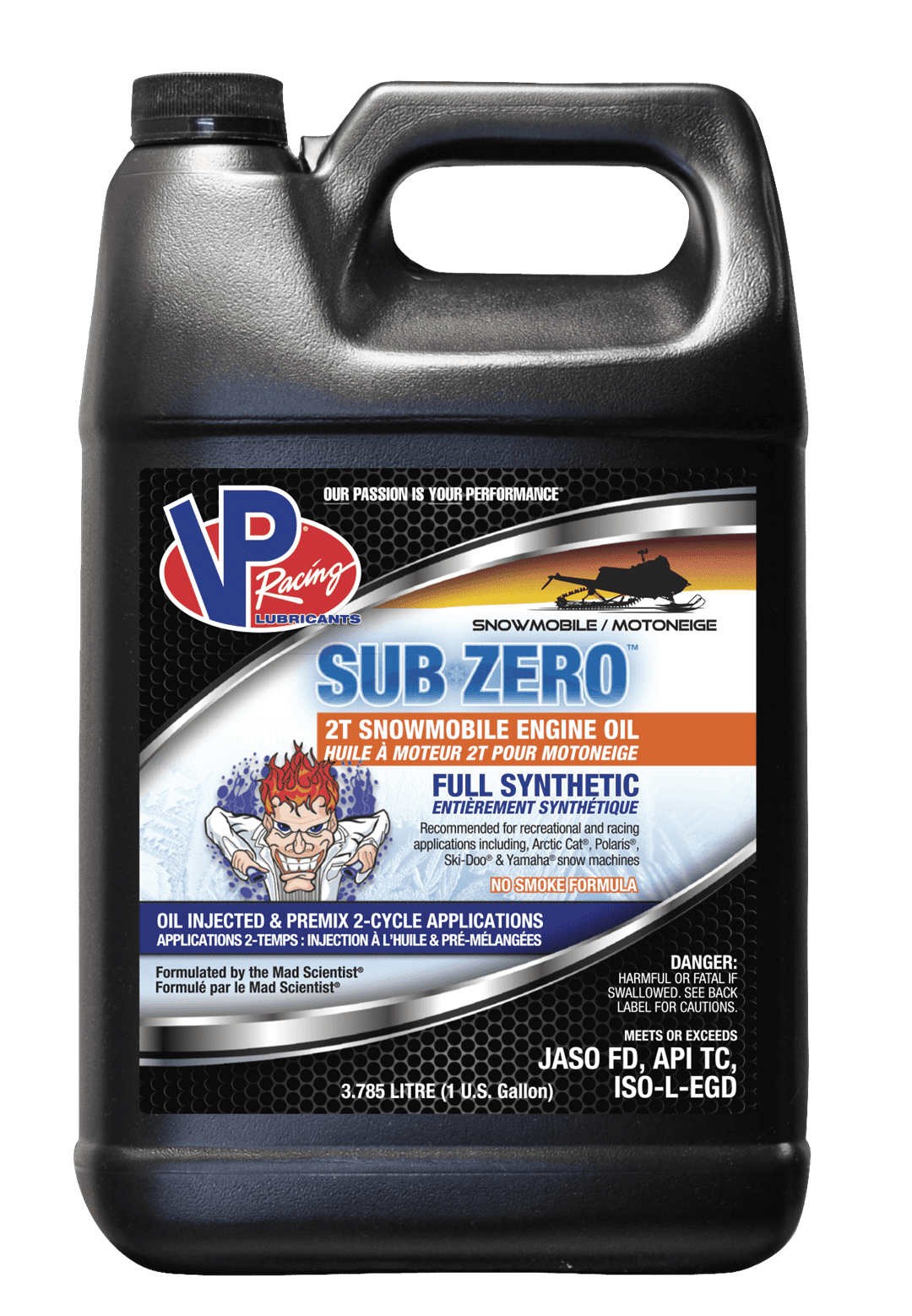 VP Racing Fuels Oil VP7110004 Sub-Zero; Synthetic 2-Stroke Snowmobile; 1 Gallon Jug; Single