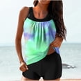 thumbnail image 1 of UPPADA Tankini Maillots de Bain pour Femmes Modestes Maillots de Bain Grande Taille Deux Pièces Tankini Maillot de Bain avec Soutien-Gorge Col Ras du Cou Haut à Motif Floral et Short Garçon 2 Pcs Maillots de Bain Confortables de Vacances Liquidation en Liquidation Vert,TG, 1 of 6