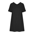 thumbnail image 4 of Robes d'Été Grande Taille pour Femmes 2024 Couleur Unie Robe à Manches Courtes Économisez jusqu'à 65 % de Rabais!, 4 of 5
