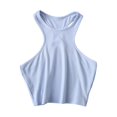 thumbnail image 1 of AherBiu Workout Tops for Women Racerback Sleeveless Cropped Ribbed Tank Top Crewneck Slim Yoga Cami Shirt, 1 of 7