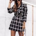 thumbnail image 2 of XZNGL Ladies Long Sleeve Suit Collar Double Breasted Woolen Jacket, 2 of 7