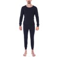 thumbnail image 1 of Innerwin Long Johns Set 2 Pieces Mens Thermal Underwear Base Layer Sleeve Ultra Soft Top And Bottom Suits Navy Blue XL, 1 of 2