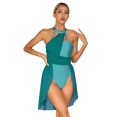 thumbnail image 1 of Aislor Robe de Danse Lyrique Sans Manches à Blocs de Couleur Jupe en Chiffon Justaucorps Robe de Danse Contemporaine Verte S, 1 of 7
