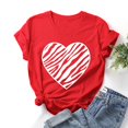 thumbnail image 2 of Heliisoer Hauts pour Femmes, Liquidation d'Été Mode Femmes T-shirt à Manches Courtes Imprimé de la Saint-Valentin Hauts Graphiques Fantaisie, 2 of 3