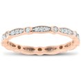 thumbnail image 1 of 1/3ct Diamond Eternity Wedding Ring 14K Rose Gold Womens Stackable Band, 1 of 2