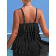 thumbnail image 2 of Charmo Ruffled Flounce Swim Tops for Womens V Neck Flowy Tankini Tops Padded Swimsuit Tops Only, 2 of 3